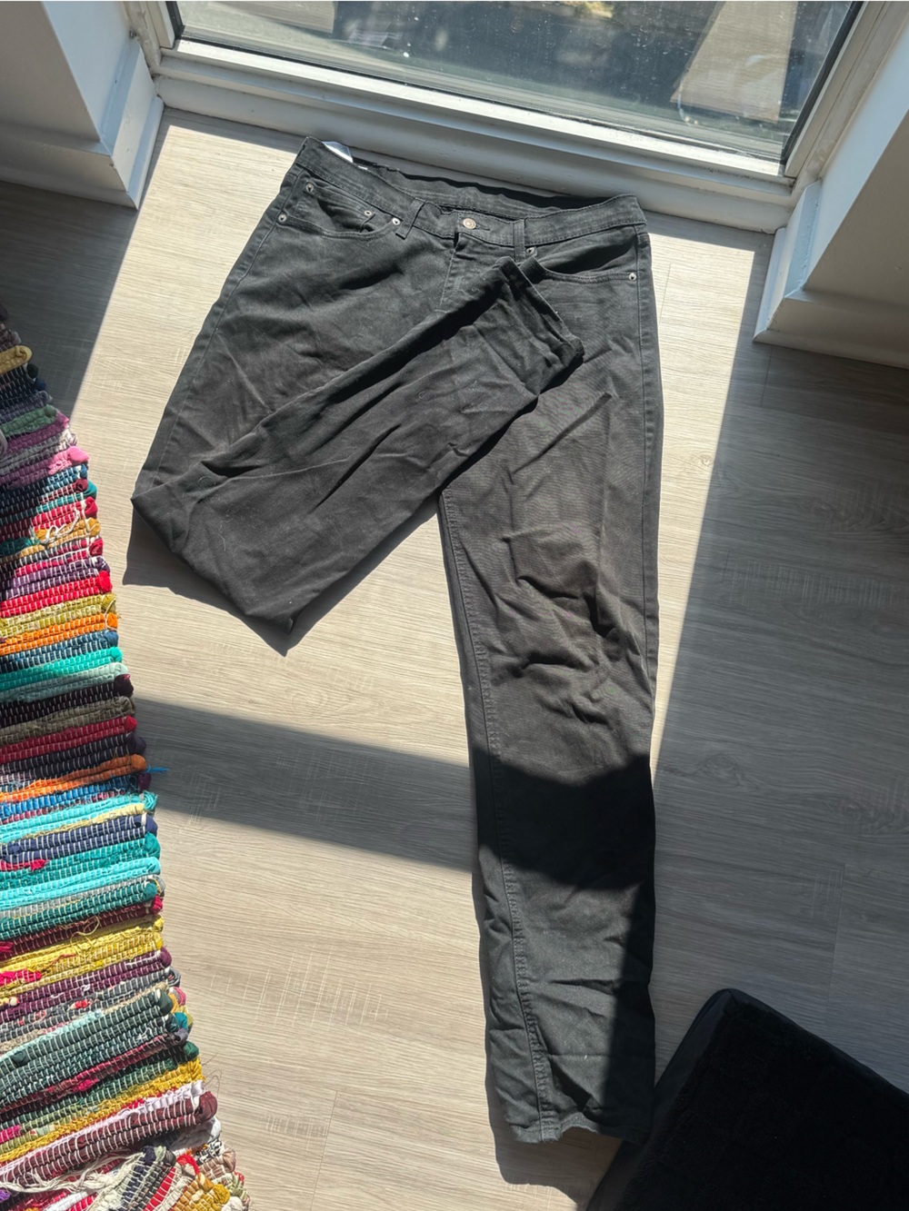 Levi's 720 High Rise Super Skinny Black Denim Jean Shorts Waist 26